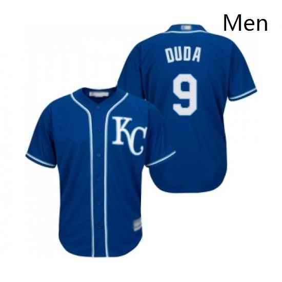 Mens Kansas City Royals 9 Lucas Duda Replica Blue Alternate 2 Cool Base Baseball Jersey